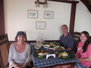 dining on the houseboat