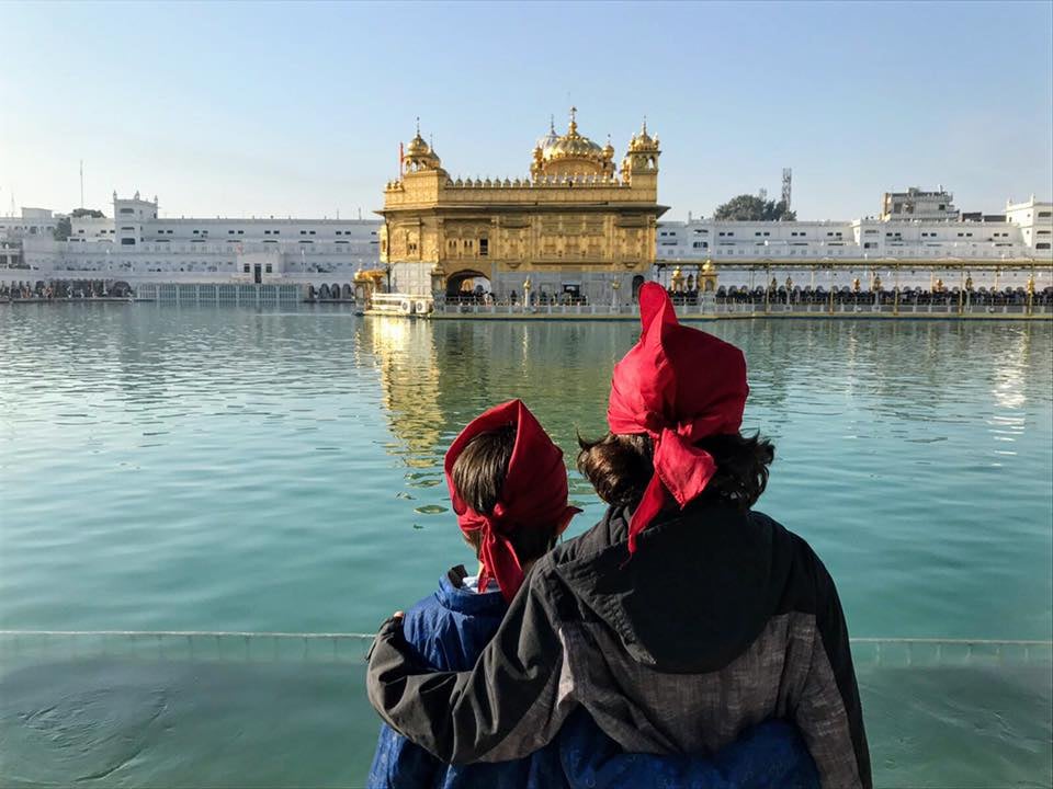 My sons, 8 and 5, at the Golden Temple in Amritsar Golden Temple in Amritsar