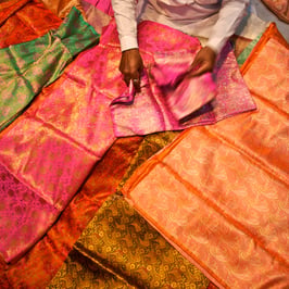 Legends of India, a small group tour. Fabrics in Chandni Chowk market, Delhi. Legends of India, a small group tour. Fabrics in Chandni Chowk market, Delhi.