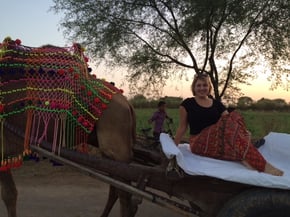 One of Sodha Travel's guests, Molly, on the camel safari One of Sodha Travel's guests, Molly, on the camel safari