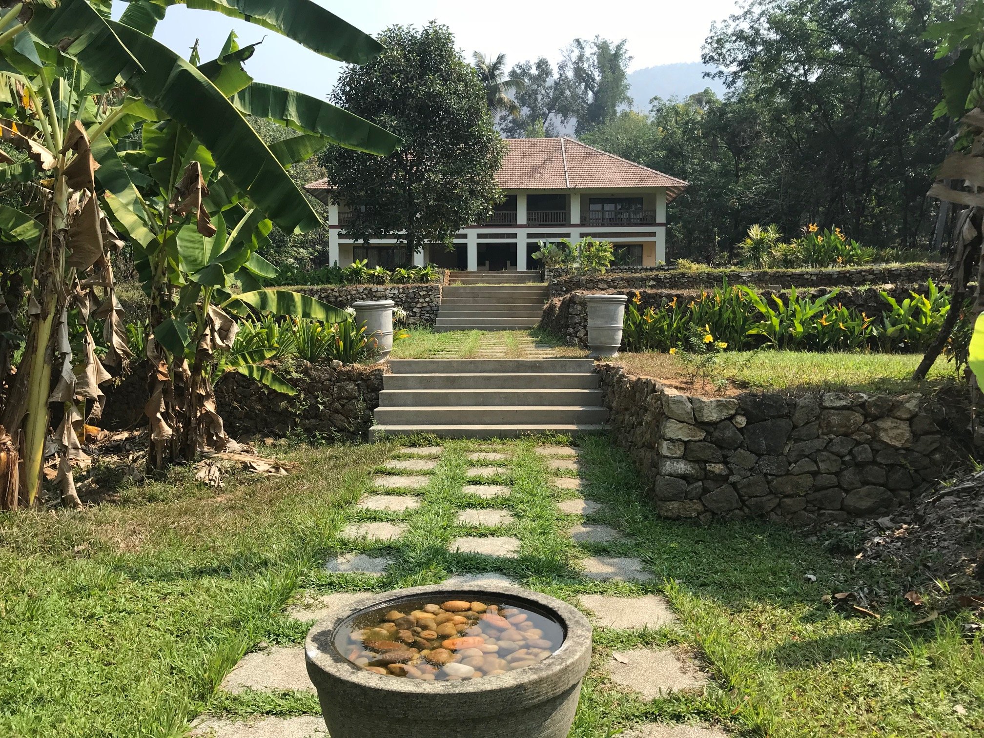 Exterior View of the Windermere River House in Kerala, India Exterior View of the Windermere River House in Kerala, India