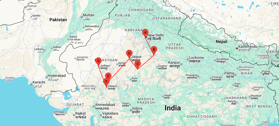 North India and Rajasthan Map-1-1
